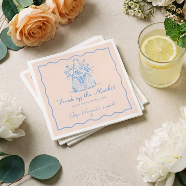 Fresh Off The Market Sketch Floral Bridal Shower Napkins (Fresh Off The Market Sketch Floral Bridal Shower Napkins)
