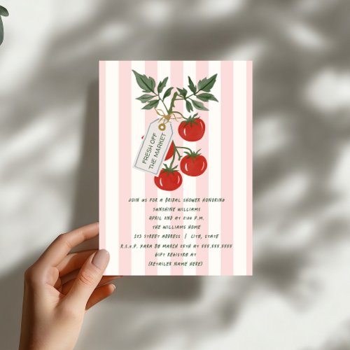 Fresh Off The Market Tomatoes Bridal Shower Invitation