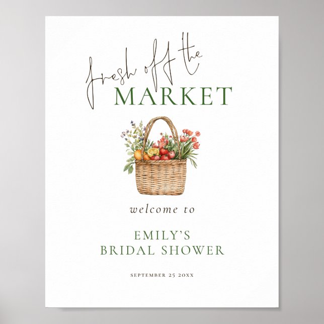 Fresh off the Market welcome to Bridal Shower Poster (Front)