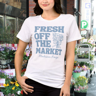 Fresh Off the Market Whimsical Blue Bridal Shower Tri-Blend Shirt