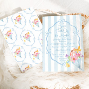 Fresh Off the Market Whimsical Bridal Shower Invitation