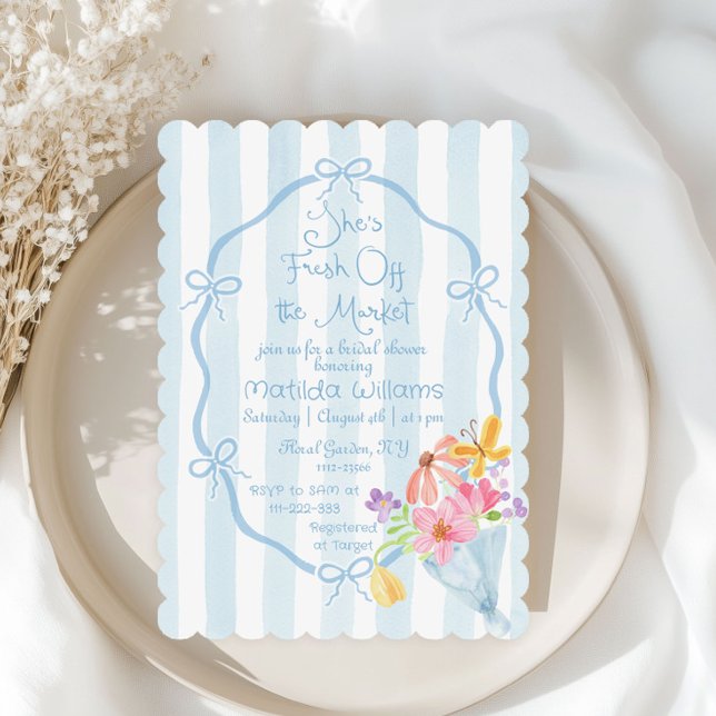 Fresh Off the Market Whimsical Bridal Shower Invitation (Creator Uploaded)