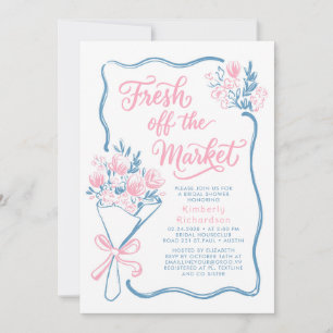 Fresh Off The Market Whimsical Bridal Shower Invitation
