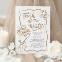 Fresh Off The Market Whimsical Brown Bridal Shower