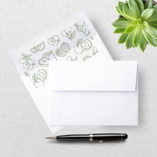 Fresh Off the Market Whimsical Green Bridal Shower Envelope Liner