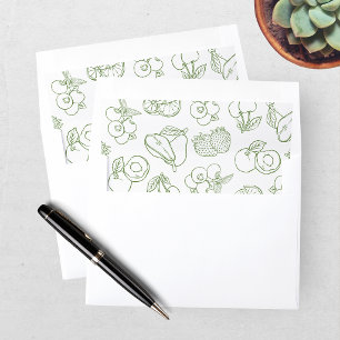 Fresh Off the Market Whimsical Green Bridal Shower Envelope Liner