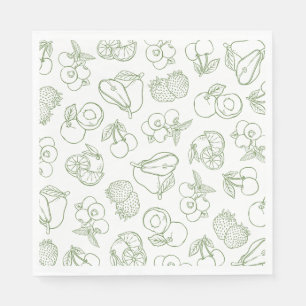 Fresh Off the Market Whimsical Green Bridal Shower Napkins