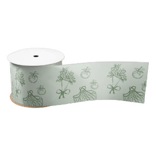 Fresh Off the Market Whimsical Sage green Satin Ribbon