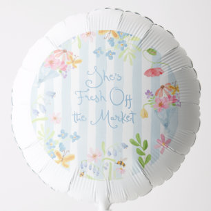 Fresh Off the Market Wildflower Stripes Watercolor Balloon