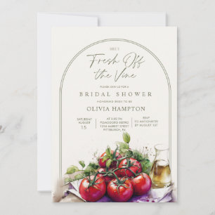 Fresh Off the Vine Italian Tomato Bridal Shower Invitation