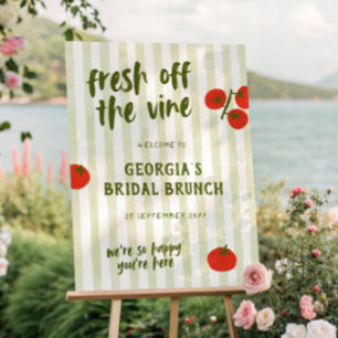 Fresh Off The Vine Tomato Bridal Shower Welcome Foam Board