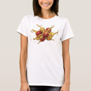 Fresh Orange Abstract Strawberries Creative Print T-Shirt