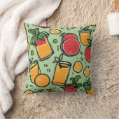 Fresh Orange and Pomegranate Juice Pattern Throw Pillow (Blanket)