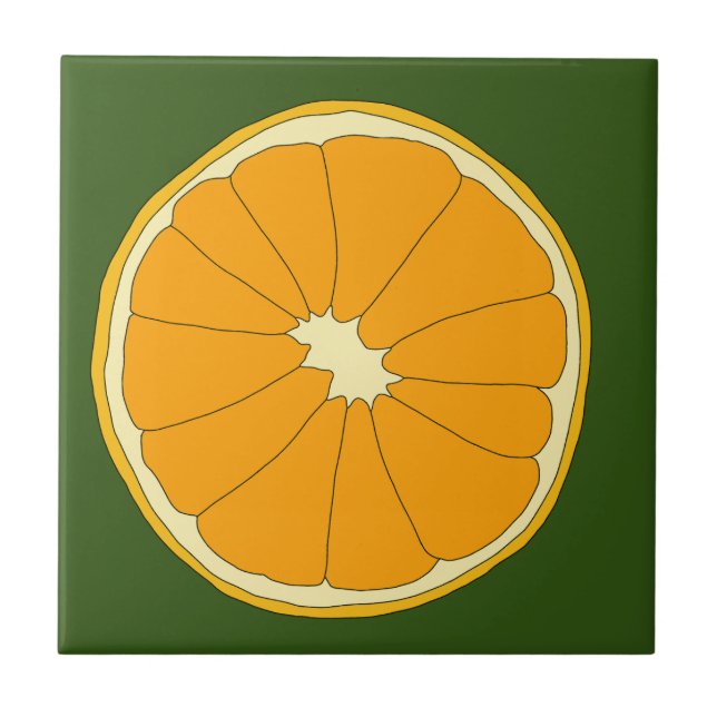 Fresh Orange Citrus Ceramic Tile (Front)