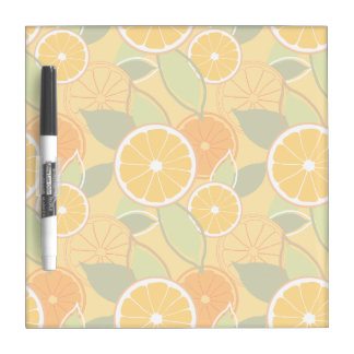 Fresh Orange Citrus Graphic Pattern Dry Erase Board