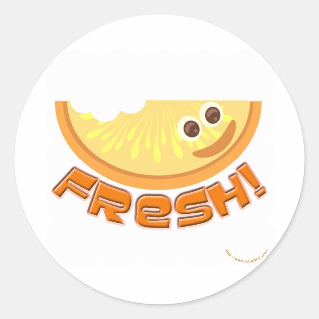 Fresh Orange Classic Round Sticker (Front)