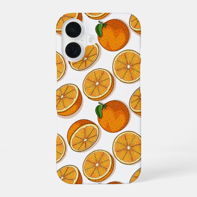 Fresh Orange Fruit Citrus Seamless Pattern Iphone Case (Back)