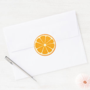 Fresh Orange Fruit Juicy Lemon Juice Illustration Classic Round Sticker