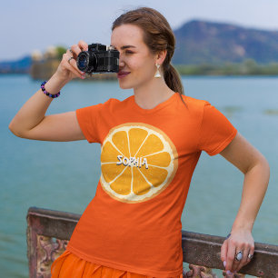 Fresh Orange Fruit Juicy Lemon Juice Illustration T-Shirt