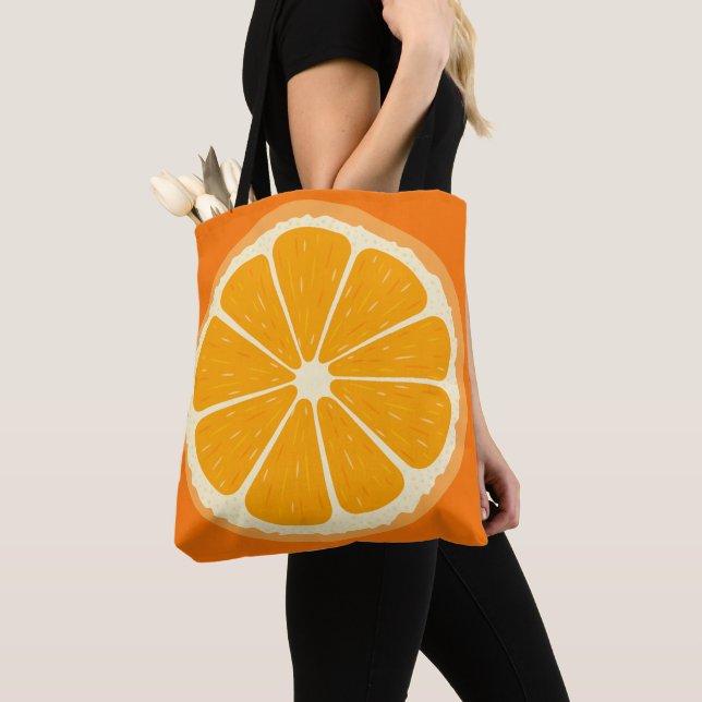 Fresh Orange Fruit Juicy Lemon Juice Illustration Tote Bag (Close Up)