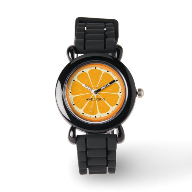 Fresh Orange Fruit Juicy Lemon Juice Illustration Watch (Front)