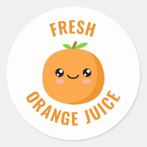 Fresh Orange Juice Classic Round Sticker
