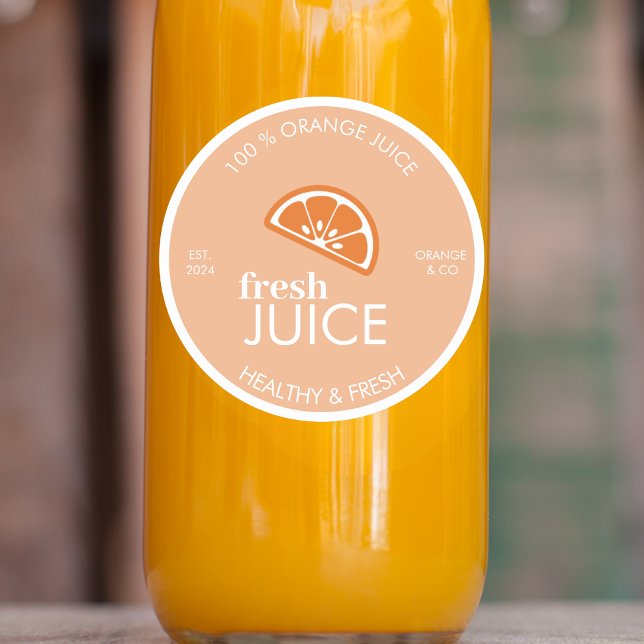 "Fresh Orange Juice Sticker | Custom Juice Bottle  (Creator Uploaded)