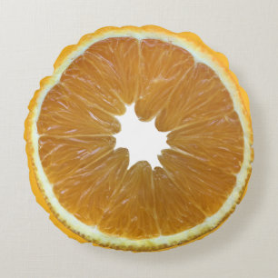 Fresh Orange Slice - Fruit  Round Pillow