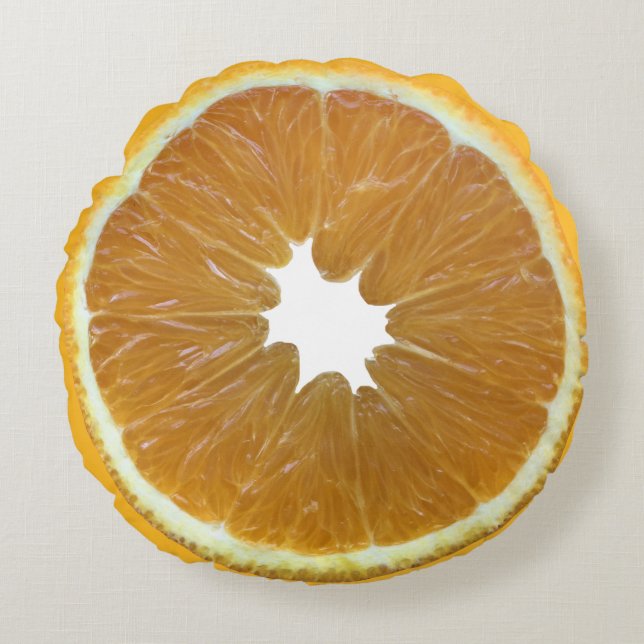 Fresh Orange Slice - Fruit  Round Pillow (Front)
