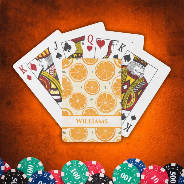 Fresh Orange Slice Pattern – Bright Citrus Fruit Poker Cards (Creator Uploaded)