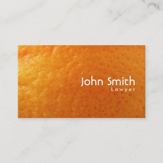 Fresh Orange Texture Lawyer Business Card (Front)