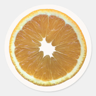 Fresh Oranges - bright orange fruit - orange real Classic Round Sticker