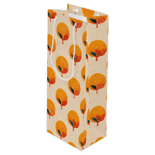 Fresh Oranges Illustration Wine Gift Bag