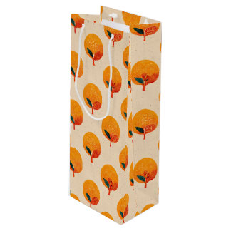 Fresh Oranges Illustration Wine Gift Bag