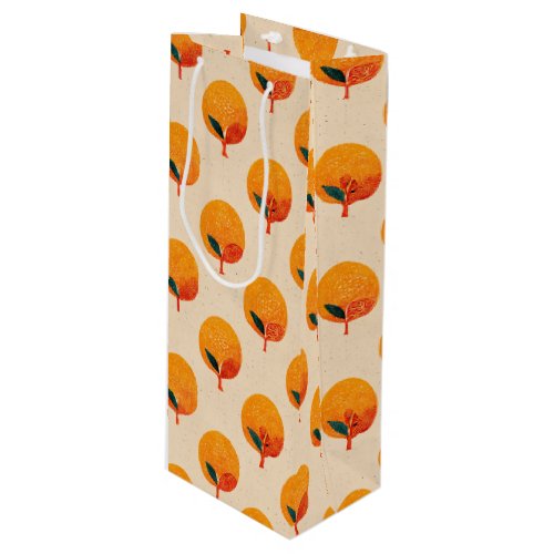 Fresh Oranges Illustration Wine Wine Gift Bag