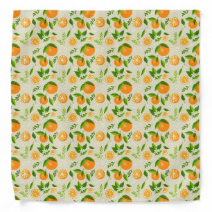 Fresh oranges with flowers and leaves bandana