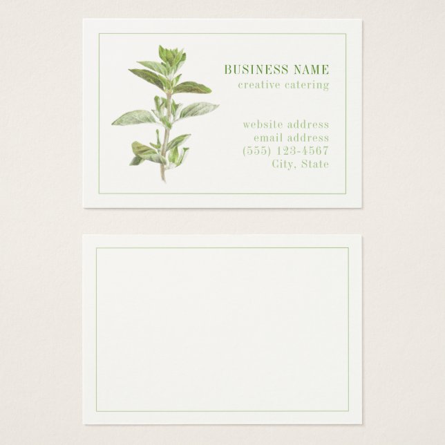 FRESH OREGANO 3.5x2.5 Business Card (Front & Back)