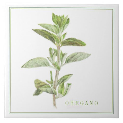 FRESH OREGANO 6x6 Ceramic Tile text