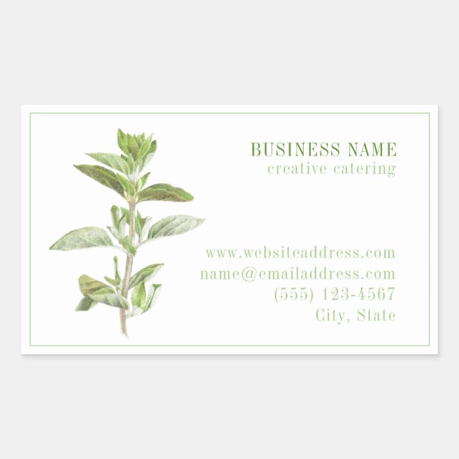 FRESH OREGANO Biz ID Rectangle Stickers (Front)