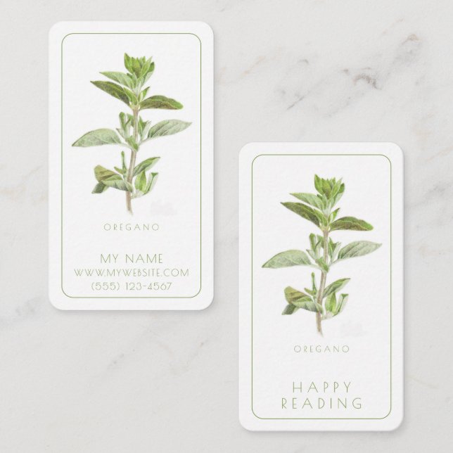 FRESH OREGANO Business Bookmarks - 3.5x2 Card  (Front/Back)