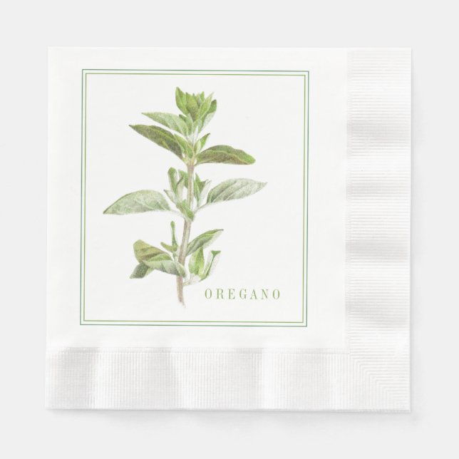FRESH OREGANO Coined Luncheon Paper Napkins (Front)