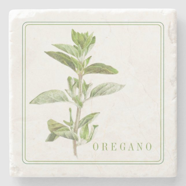 FRESH OREGANO Marble Stone Coaster (Front)