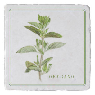 FRESH OREGANO Marble Stone Trivet (+text)