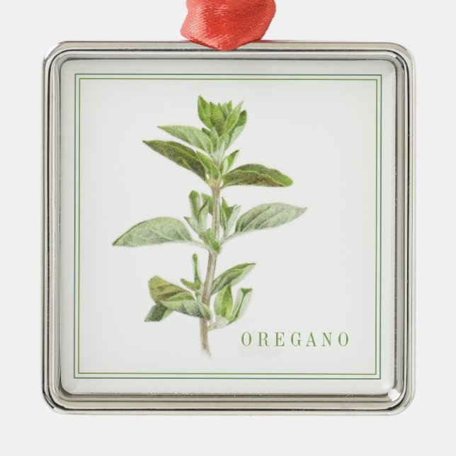 FRESH OREGANO Premium Square Ornament (Front)