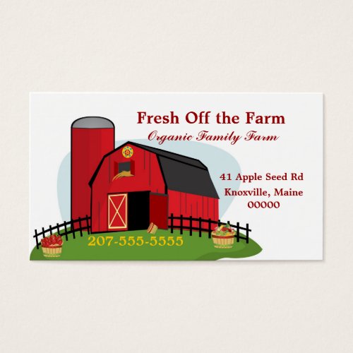 Fresh Organic Farming Business Card Templates