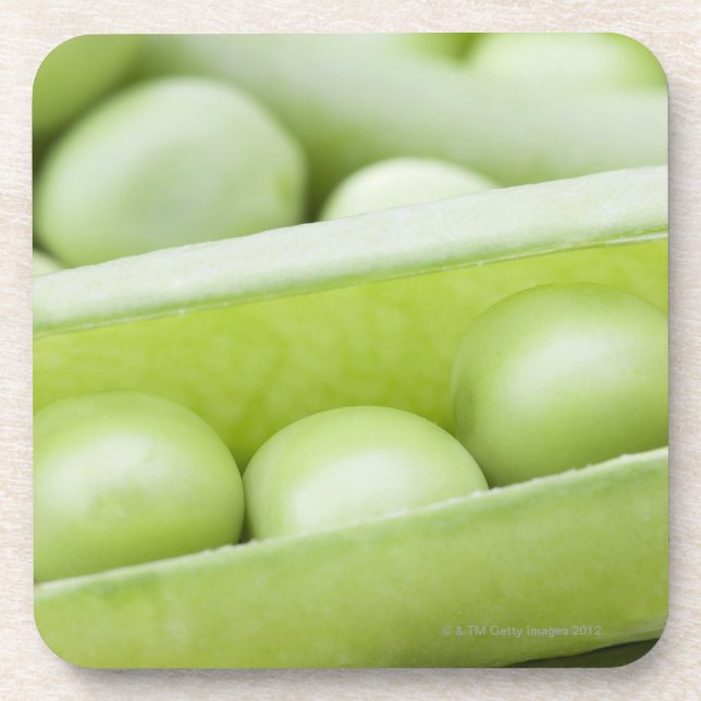 Fresh organic peas drink coaster (Front)