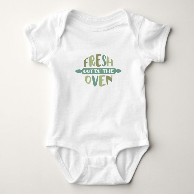 Fresh Outta' the Oven Newborn One-Piece Baby Bodysuit (Front)