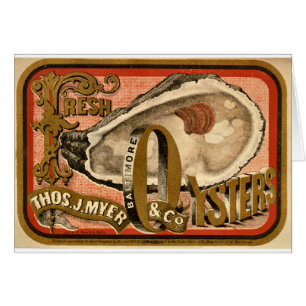 Fresh Oysters Vintage Advertisement circa 1870