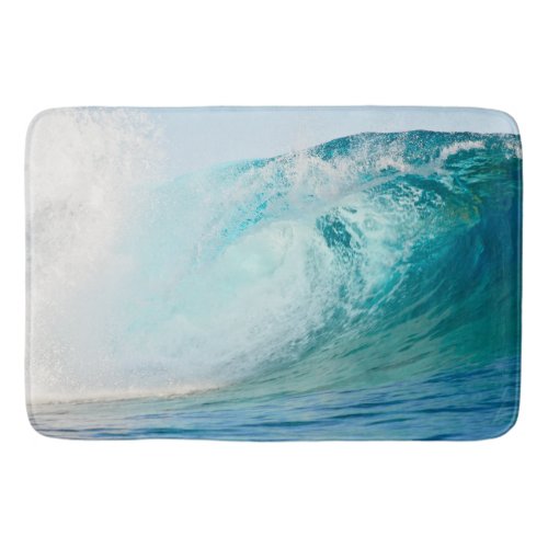 Fresh Pacific ocean blue wave breaking Bath Mat