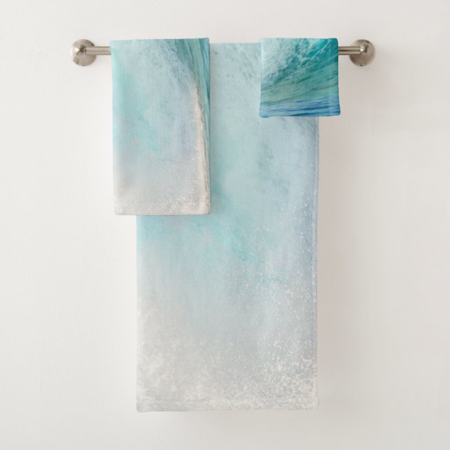 Fresh Pacific ocean blue wave breaking Bath Towel Set (Insitu)